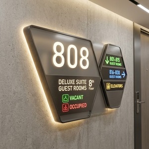 Plaque de guidage lumineux LED personnalisée en PMMA acrylique pour signalétique commerciale illuminée - Product Image 2