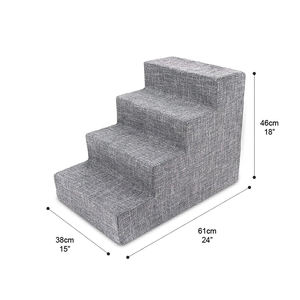 מפעל ישיר מותאם אישית באיכות גבוהה אפור עמיד לסולם חיות מחמד רמפה קצף כלב חתול מדרגות רמפה 4 שלבים למיטות גבוהות - Product Image 3