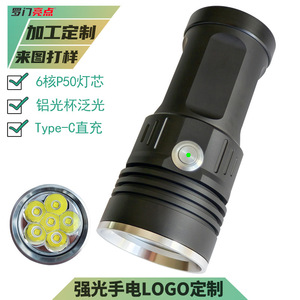 Linterna LED Recargable de Alta Potencia Luomen, Aleación de Aluminio, 6 Bolas, Luz Blanca, Uso en Exteriores - Product Image 4