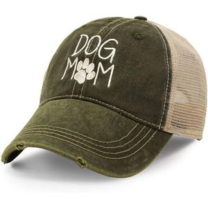 Casquette de baseball pour femme en coton et denim, style vintage, avec broderie 'Dog Mom', tendance printemps-été - Product Image 2