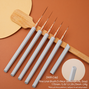 Juego de Pinceles de Punta Fina para Decoración de Uñas con Logotipo Personalizado, Herramienta de Delineado con Vástago de Cobre y Cerdas Flexibles, Kit de Pintura en Gel, Suministro al por Mayor - Product Image 1
