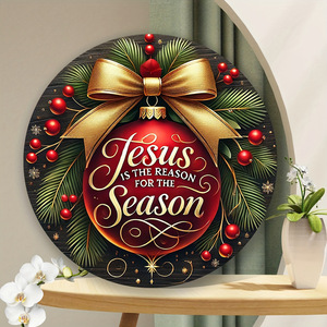 Spot décorations de noël pendentif en bois étiquette volante <span class=keywords><strong>série</strong></span> père noël bonhomme de neige wapiti rond signe plaque de porte - Product Image 3