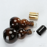 Flacon roll-on haut de gamme pour huiles essentielles 10ml 20ml 30ml, flacon en verre ambré opaque pour sérum cosmétique et soins de la peau, forme gourde