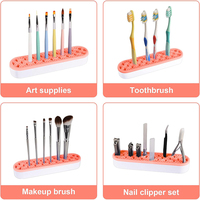 Support de pinceaux de maquillage portable en silicone, organiseur de rangement pour pinceaux cosmétiques de bureau, séchoir à pinceaux de beauté