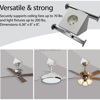 Kunststoff-Deckenventilator-Montagehalterung, Verstellbarer Adapter für Schrägdächer, ETL-Zertifiziert, Für Innenbereich, Einfache Installation, Kathedralenform