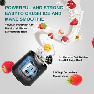 ポータブルミキサー 500ml USB充電式 BPAフリー ミニジューサー ハンドミキサー トラベルブレンダー - Product Image 4