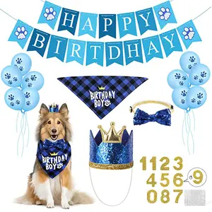 Family pet birthday party party decoration props set cat dog happy birtdhay