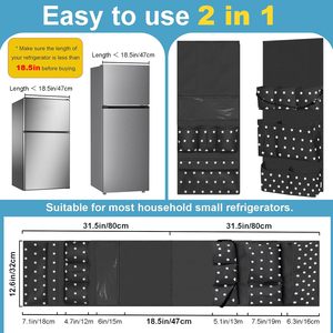 Fridge Organizer Hanging <b>Storage</b> With 14 Pockets Oxford Material <b>For</b> <b>Kitchen</b> And Dorm Room Use - Product Image 3