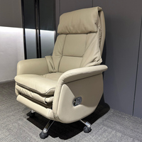 Chaise de bureau ergonomique pivotante à dossier haut en cuir véritable de luxe, réglable en hauteur, pour patron, PDG, directeur