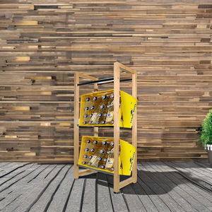 Estante para vino, estante de almacenamiento de caja de cerveza apilable de gran capacidad para Bar, estante de almacenamiento de madera y metal de 3 niveles, soporte independiente - Product Image 2