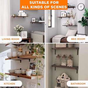 ขายึดชั้นวางของ WEKIS L แบบ Heavy Duty สำหรับงาน DIY ชั้นวางแบบเปิด วัสดุเหล็กสไตล์ Rustic สีดำ รับน้ำหนักได้ 75 ปอนด์ - Product Image 6