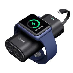 Iwalk linkpod w carregador portátil, sem fio, 9000mah, magnético, recarregável, para apple watch