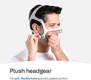 Sangle de tête de rechange <span class=keywords><strong>AirFit</strong></span>/AirTouch <span class=keywords><strong>N20</strong></span> pour CPAP (système de fixation et coussin nasal non inclus) Petite taille Gris/Bleu - Product Image 3