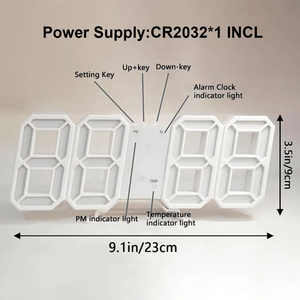 3D Stereo <strong>LED</strong> Smart <strong>Digital</strong> Alarm <strong>Clock</strong> Night Light Table <strong>Clock</strong> Luminous 3D <strong>LED</strong> <strong>Display</strong> for Family Children's Study Bedroom - Product Image 6