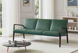 Cómodo Sofá Cama de Tres Plazas Verde Oscuro, Diseño Tradicional con Cojines Rellenos de Esponja Suave, Cubierta de PU, Duradero y Ecológico - Product Image 6