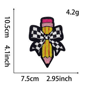 トラック運転手の帽子のためのパッチ教師の日の刺繍パッチで蝶鉄をチェックするようにチームに親切な刺繍パッチスパンコール鉛筆を教える - Product Image 3