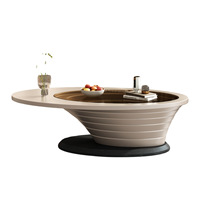 Table Basse Électrique Moderne Simple en Bois avec Plateau en Marbre et Meuble TV Design – Mobilier de Salon Haut de Gamme Luxe Facile à Nettoyer