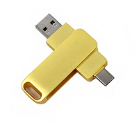 Unidad Flash USB Multifunción 2 en 1, Giratoria, Metálica, OTG, USB 2.0, 8GB, 16GB, 32GB, 64GB, Personalizable al por Mayor, Tipo-C