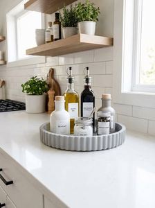 Multi Purpose Round Silicone Storage <b>Tray</b> Decorative Display for Jewelry Cosmetic <b>Perfume</b> Candle Key Sundries Table Decoration - Product Image 4