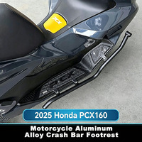 Nouvel ensemble de barres de protection et repose-pieds pour moto PCX160 2025 en alliage d'aluminium, anti-collision, noir mat, fixation directe par boulons, résistant aux chocs