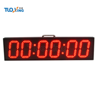 Horloge de course numérique LED à double face portable de 6 pouces à 6 chiffres, étanche et résistante à la chaleur avec télécommande