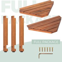 Meilleures ventes : Banc de douche d'angle imperméable à 2 niveaux, Chaise de douche d'angle en bois, Repose-pieds de spa, Tabouret de rasage pour salle de bain