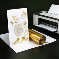 Feuille de PET réactive au toner pour usage textile, épaisseur 12-25 microns, lavable, longueur de rouleau ajustable pour la fabrication de cartes DIY, vente en gros OEM