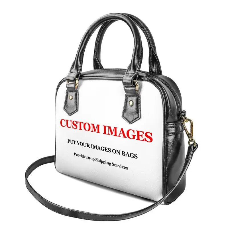 1 MOQ Customized Logo/Text/Name Printed Bags Women Handbags Ladies Purse Luxury Pu Women Handbag Shoulder Bags Female Bolsas
