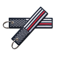 Kaychains en tissu tissé avec logo personnalisé bon marché porte-clés personnalisés porte-clés