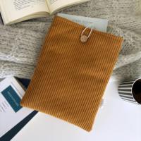 Tas Korduroi Logo Kustom Kantong Beludru Dengan Kancing Label Logo Sarung Buku Penutup E-reader Gaya Modis Lucu Elegan untuk Penggunaan Sehari-hari