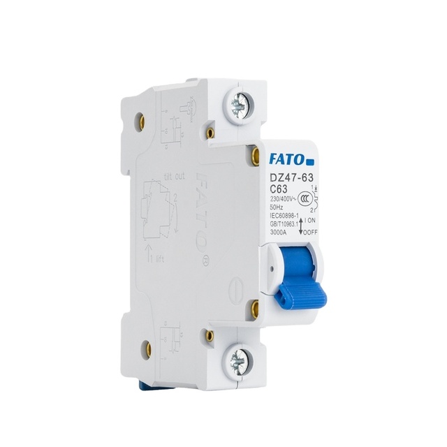 FATO DZ47-63 4.5Ka 6Ka AC MCB 1-63A 50Hz/60Hz 230V/415V 1Pole High Quality Miniature Circuit Breaker