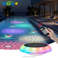Lumière solaire pour piscine RGB, étanche IP67, éclairage LED flottant pour piscine extérieure avec télécommande, angle de faisceau de 360°