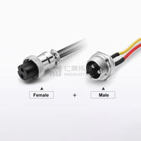 Conector de Aviación GX16 de 16 mm, IP55, Impermeable, Hembra para Montaje en Panel PCB y Macho, Cableado de 2, 3, 4, 5, 6, 7, 8, 9 y 10 Pines