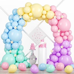 Kit d'arche de guirlande de ballons en latex macaron pastel de différentes tailles (18'', 12'', 10'', 5'') pour la décoration de fêtes d'anniversaire, de révélation du sexe et de mariages - Product Image 1