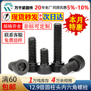 Wanqian Fasteners M3 M20 Cylindrical Head Screws 12.9 Grade Knurled Cup Socket Cap Full Thread DIN912 High Strength Bolts - Product Image 4