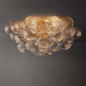 Luminaire suspendu en perles de cristal Luminaire suspendu décoratif Entrée Escalier Couloir <span class=keywords><strong>Paris</strong></span> Marché aux puces Grande Lustre - Product Image 3