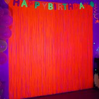 Rideau à franges en feuille fluorescente couleur unie, décoration de fond en guirlande métallique néon pastel macaron pour fête