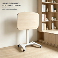 Table de chevet mobile moderne réglable en hauteur, bureau d'ordinateur inclinable pneumatique pour chambre à coucher et côté canapé, lit, bureau, travail
