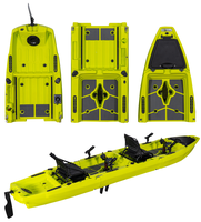 Kayak pliable modulaire tandem 3 sections LSF Outdoors, nouvelle conception de coque en HDPE pour le surf et les excursions sur lac, capacité 2 personnes