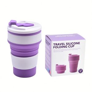 แก้วกาแฟพับได้ขนาด 350/500 มล. แก้วเดินทางแบบพับเก็บได้ แก้วซิลิโคนพกพาขนาดพกพาสำหรับเครื่องดื่มร้อนและเย็น - Product Image 3