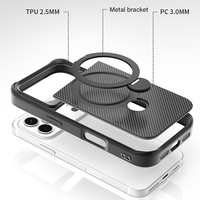 Étui de téléphone en fibre de carbone magnétique, coque de protection fine