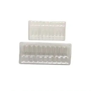 Clear plastic box PET 10pcs medical blister packaging vacuum vials tray