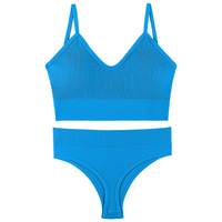 Ensemble soutien-gorge et culotte Green Envoy personnalisé, coloré, deux pièces, sans armatures, dos sexy en U profond, avec coussinets amovibles pour femme
