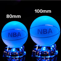 Fournisseur Boule de verre en cristal avec base Led Boule de panier solide avec base Souvenir de sport