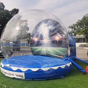 Good Quality Clear Inflatable Human Size Snow Globe Photo Booth Air blower Snow Globe With Different Backgrounds For sale