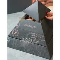 Boîte d'emballage alimentaire pyramidaire personnalisée, boîte cadeau en carton pliable à plusieurs niveaux avec poignée pour la présentation de pâtisseries, de desserts et de collations