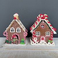 Hot Sale Indoor Desktop Mini Display Weihnachts dekor Lebkuchen haus Dekorationen mit LED-Licht