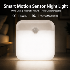 Luz Nocturna Inalámbrica con Sensor de Movimiento, Recargable, LED, para Gabinete, con Montaje Magnético, Carga Tipo-C, OEM, ODM, Iluminación para el Hogar, Venta al Por Mayor - Product Image 1