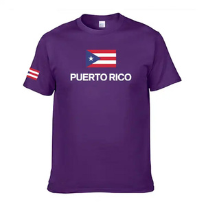Elegante logotipo personalizado de gran tamaño transpirable Impresión de manga corta Bandera de <span class=keywords><strong>Puerto</strong></span> Rico camisetas para promoción - Product Image 3