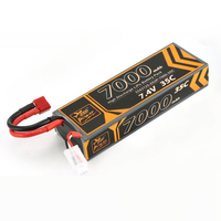 Batterie au Lithium polymère avec coque Rechargeable pour voitures télécommandées 2S 35C 7000mAh 7.4V batterie à haut débit